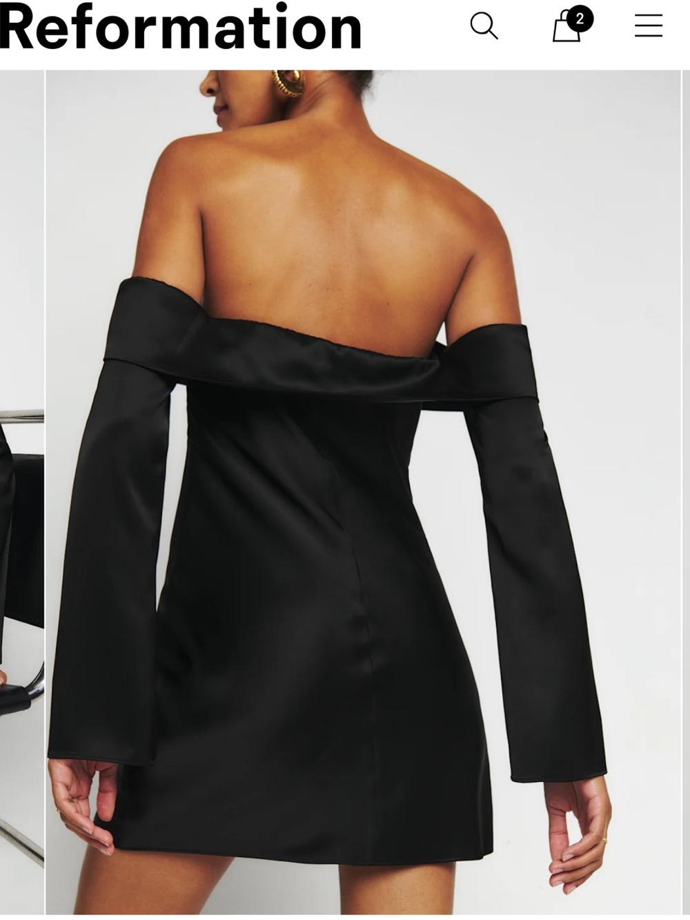 Reformation Maves Dress Black - Size M - Picture 3 of 6